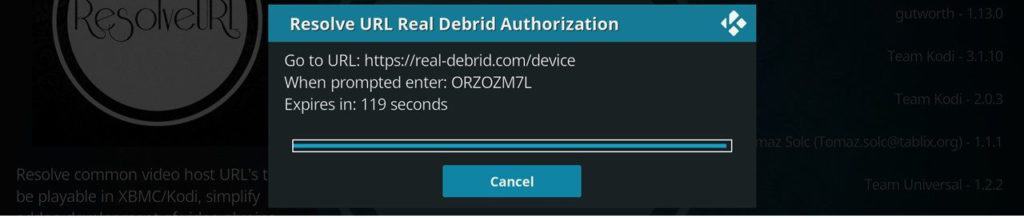 real debrid account not showing acrtivation screen